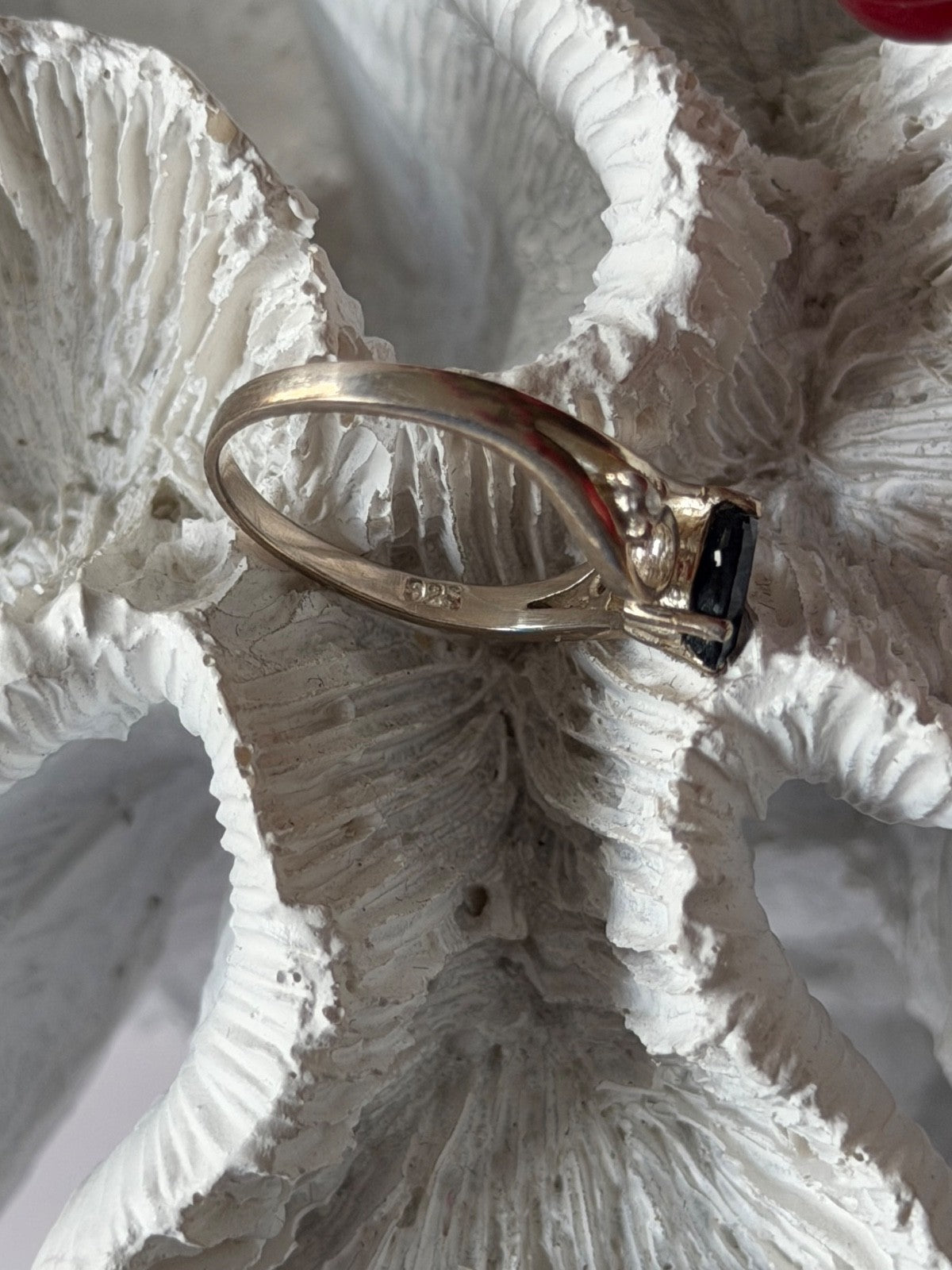 925 Sterling Silver Sapphire & Beryl Ring Size 8