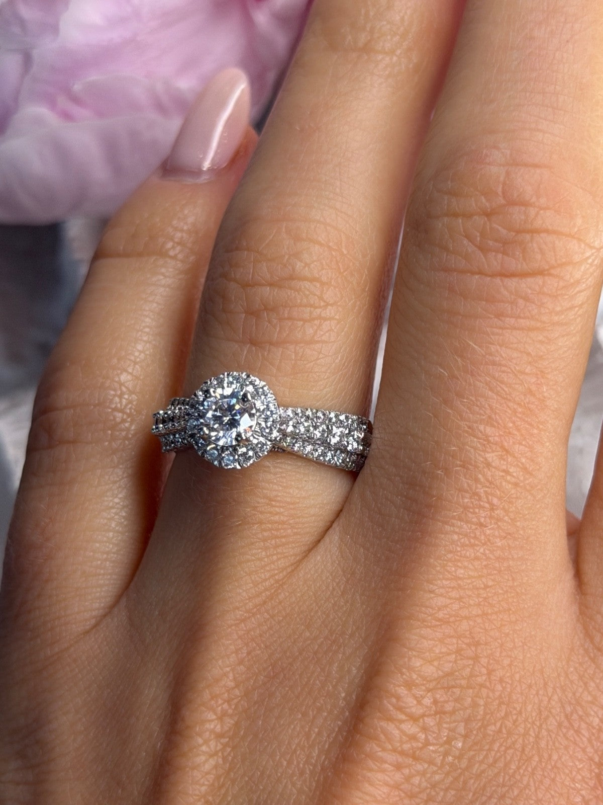 GOS 925 Sterling Silver ctw 1.38 Cz Ring Size 7