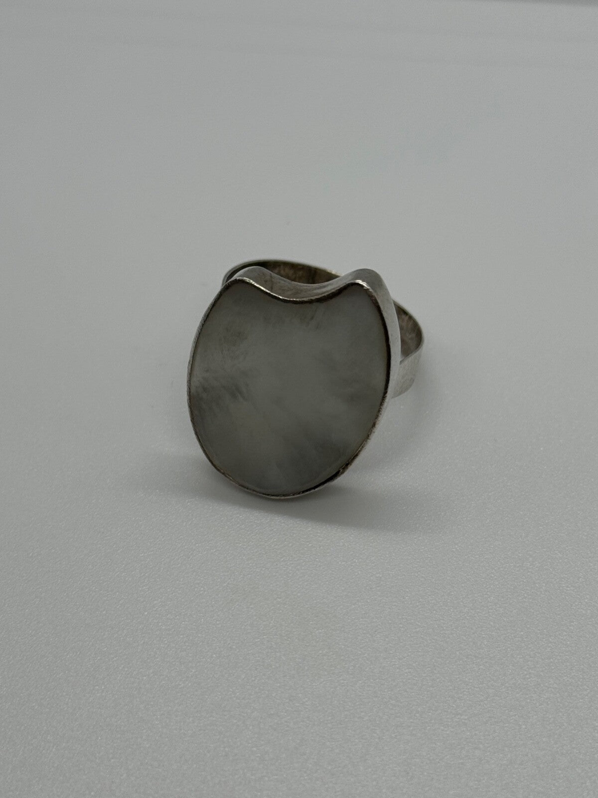 925 Sterling Silver Abalone Shell Ring Size 12