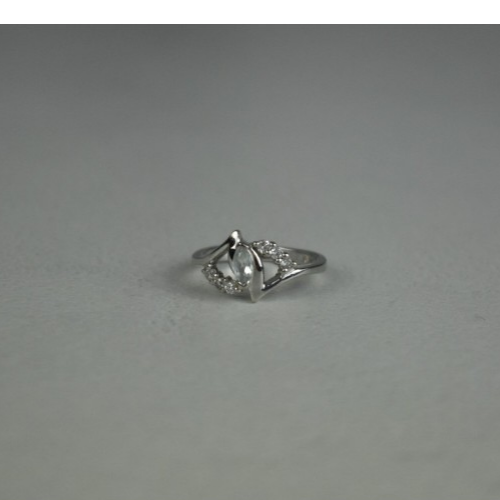 925 Sterling Silver Colorless Tourmaline (Achroite) Ring Size 6.5