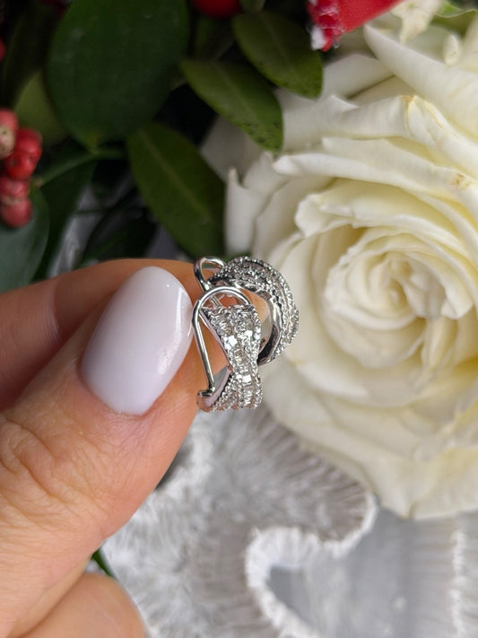 Beautiful 925 Sterling Silver White Topaz Earrings