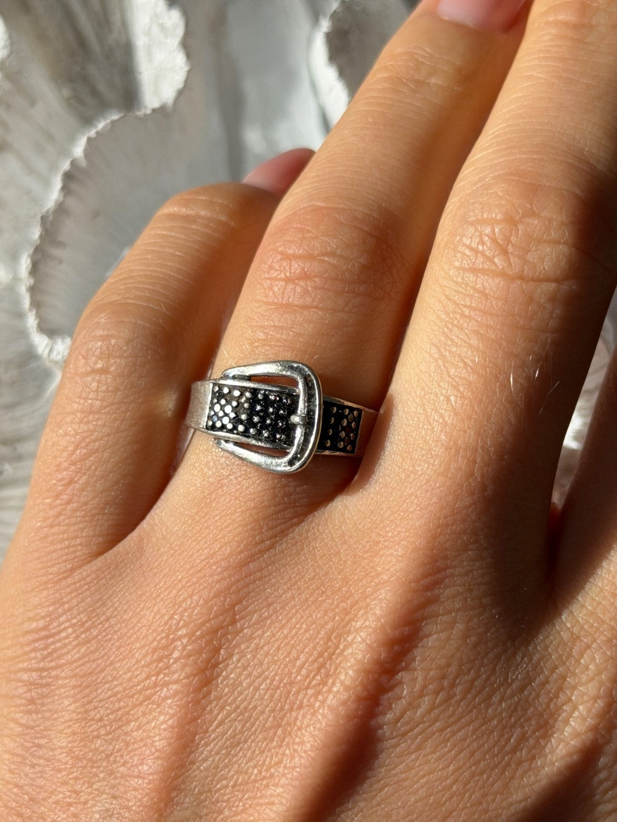 925 Sterling Silver Belt Spinel Ring Size 7