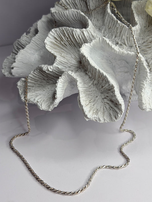 Elegant Italy 925 Sterling Silver Chain Necklace Length 24 in