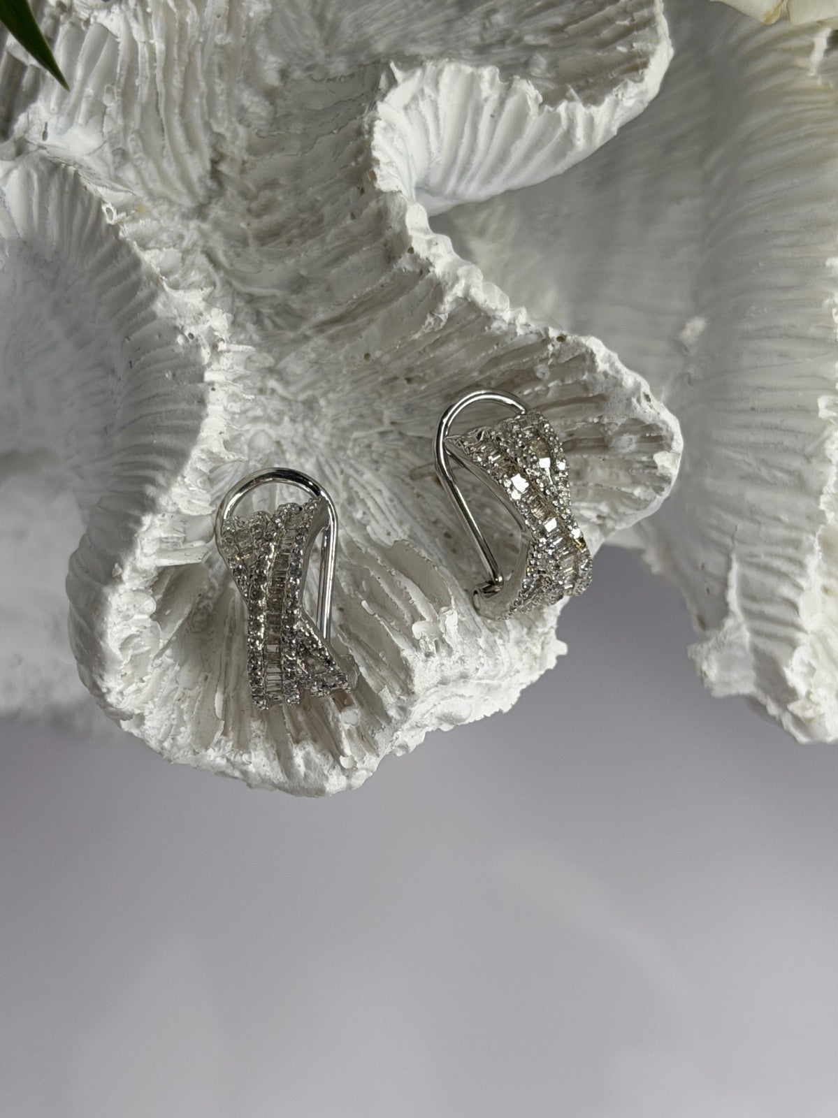Beautiful 925 Sterling Silver White Topaz Earrings