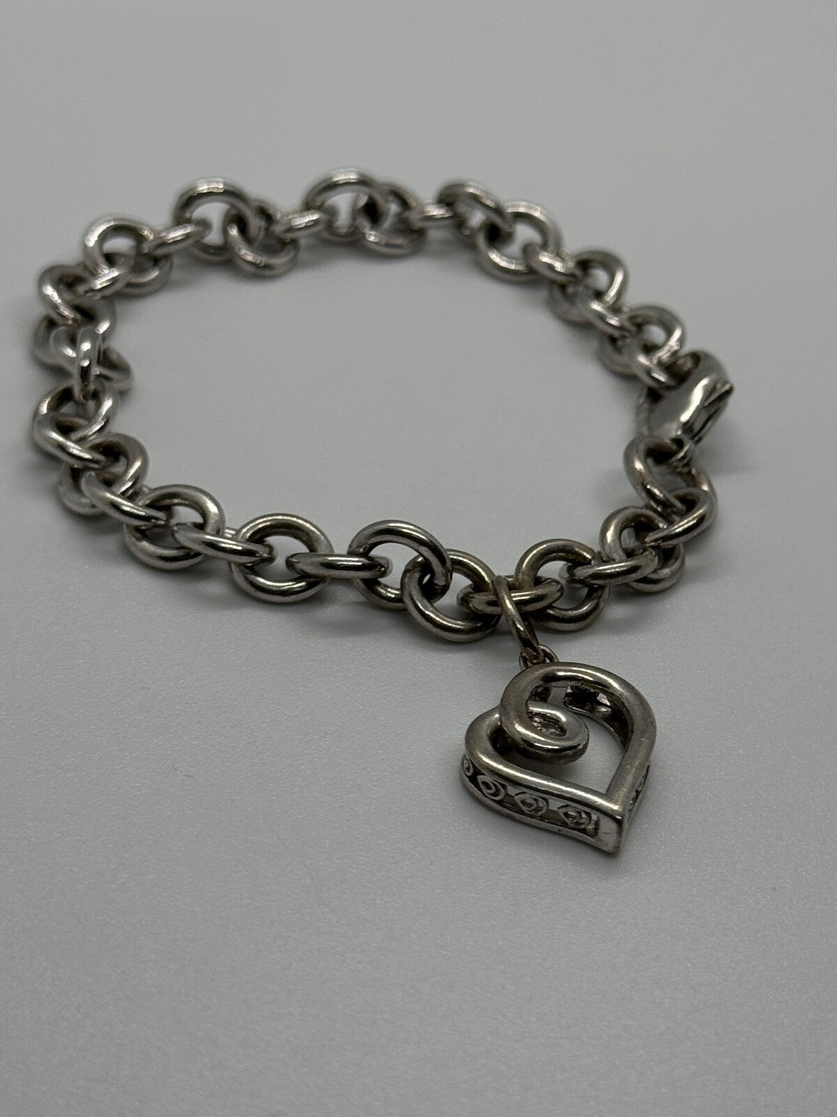 925 Sterling Silver Diamond Heart KSJ Bracelet