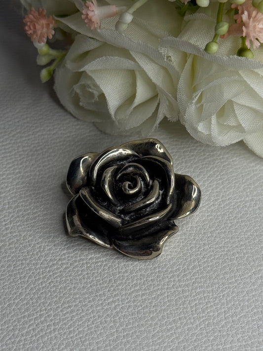 Beautiful Rose 925 Sterling Silver Pendant Length 1.20 Inch