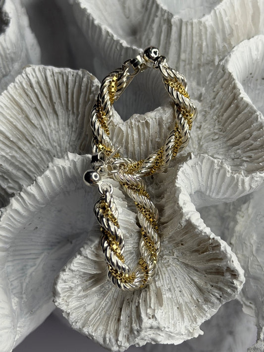 Italy Milor 925 Sterling Silver & Gold Plated Earrings