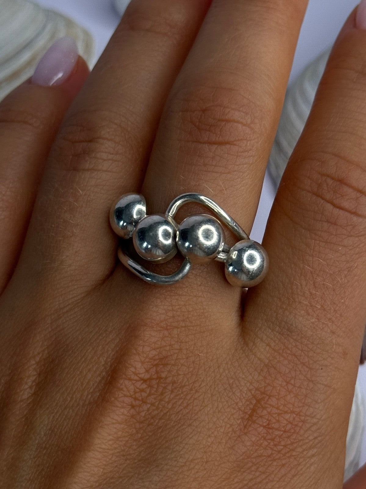 Unique Design 925 Sterling Silver Ring Size 8
