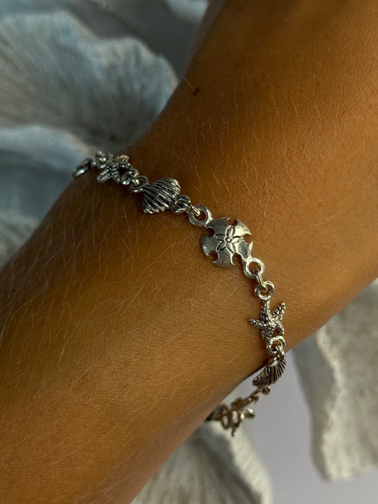 Summer Ocean Mood 925 Sterling Silver Bracelet Length 7.5