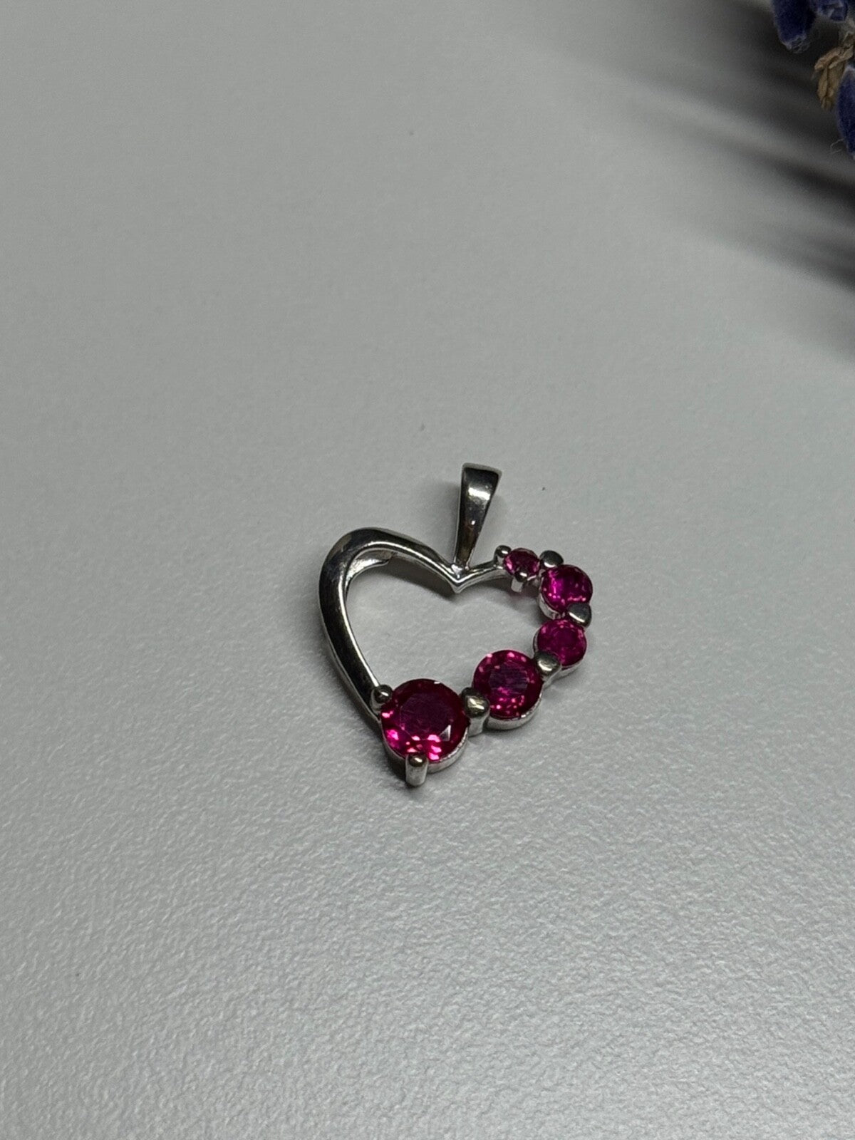 925 Sterling Silver Spinel Heart Pendant