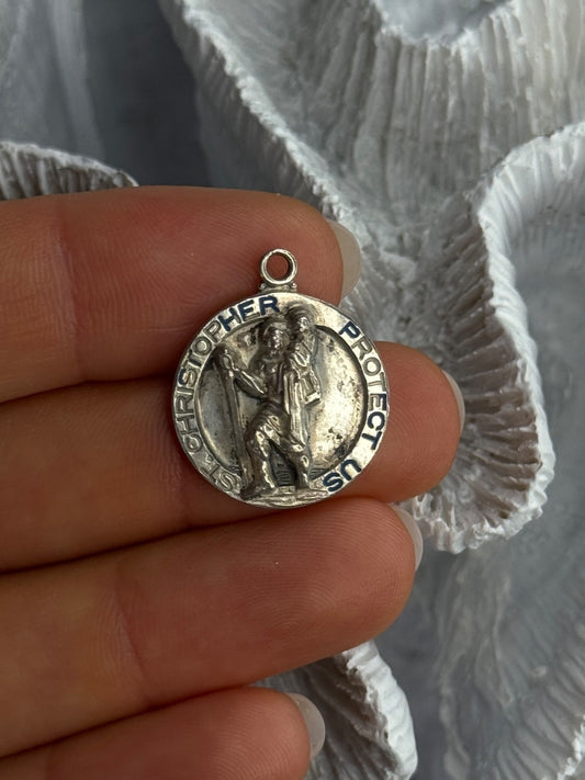 St. Christopher Protect Us Hayward 925 Sterling Silver Medal