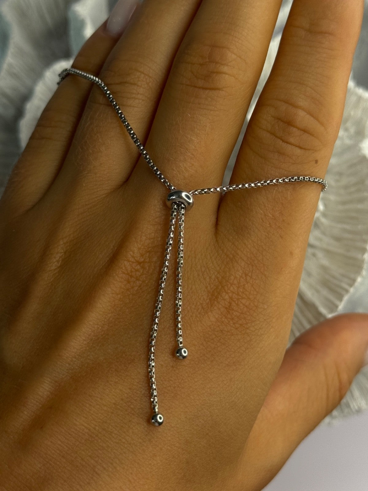 925 Sterling Silver Red & White Spinel Bracelet Sizable