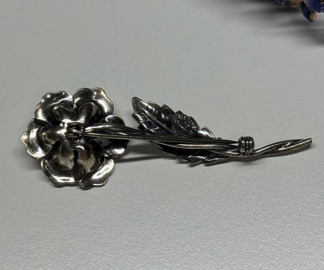 Jewelart 925 Sterling Silver Rose Brooch