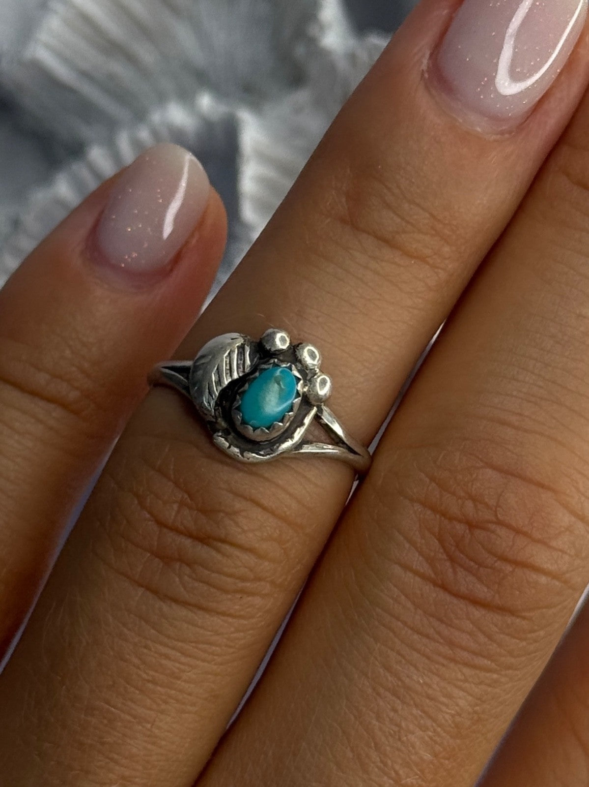 Vintage 925 Sterling Silver Turquoise Ring Size 6