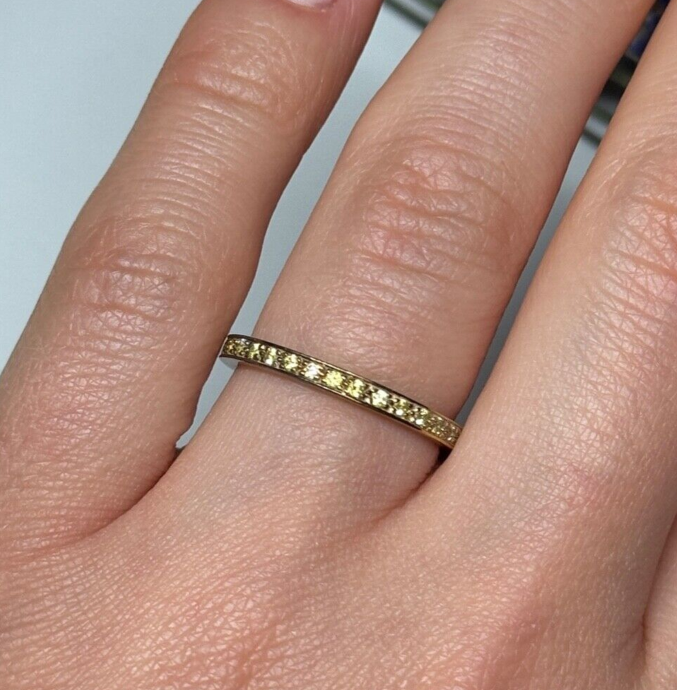 925 Sterling Silver Gold Plated CZ Ring Size 6.5