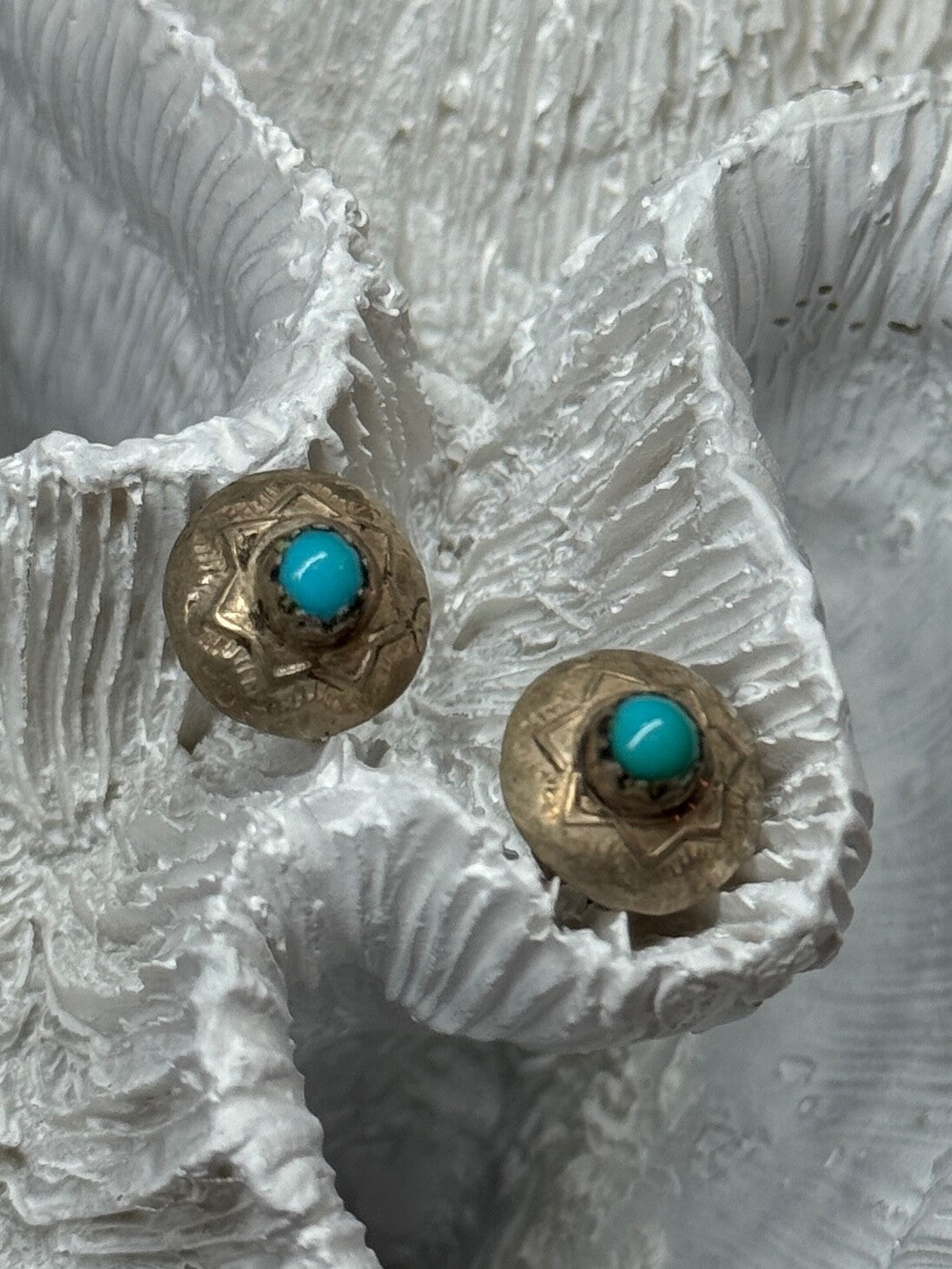 925 Sterling Silver Turquoise Earrings Length 0.4 Inch
