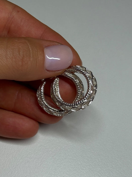 925 Sterling Silver Earrings Length 24 Mm