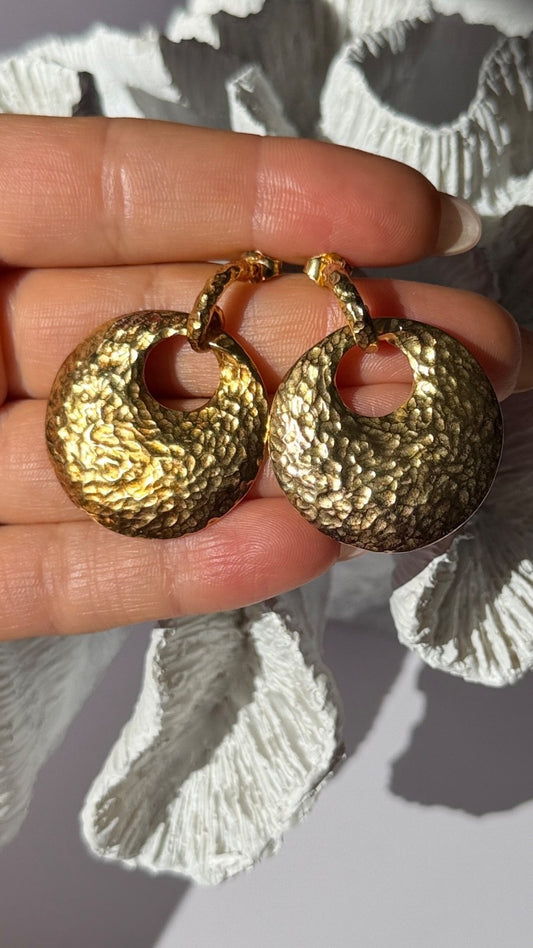 Italy 925 Sterling Silver Gold Plated Earrings Length 1.50 Inch