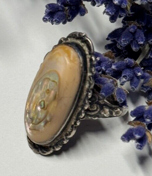 925 Sterling Silver Haliotis Ring Size 6.5