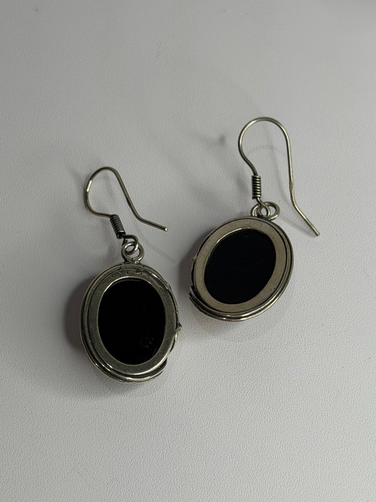 Vintage 925 Sterling Silver Amber Earrings