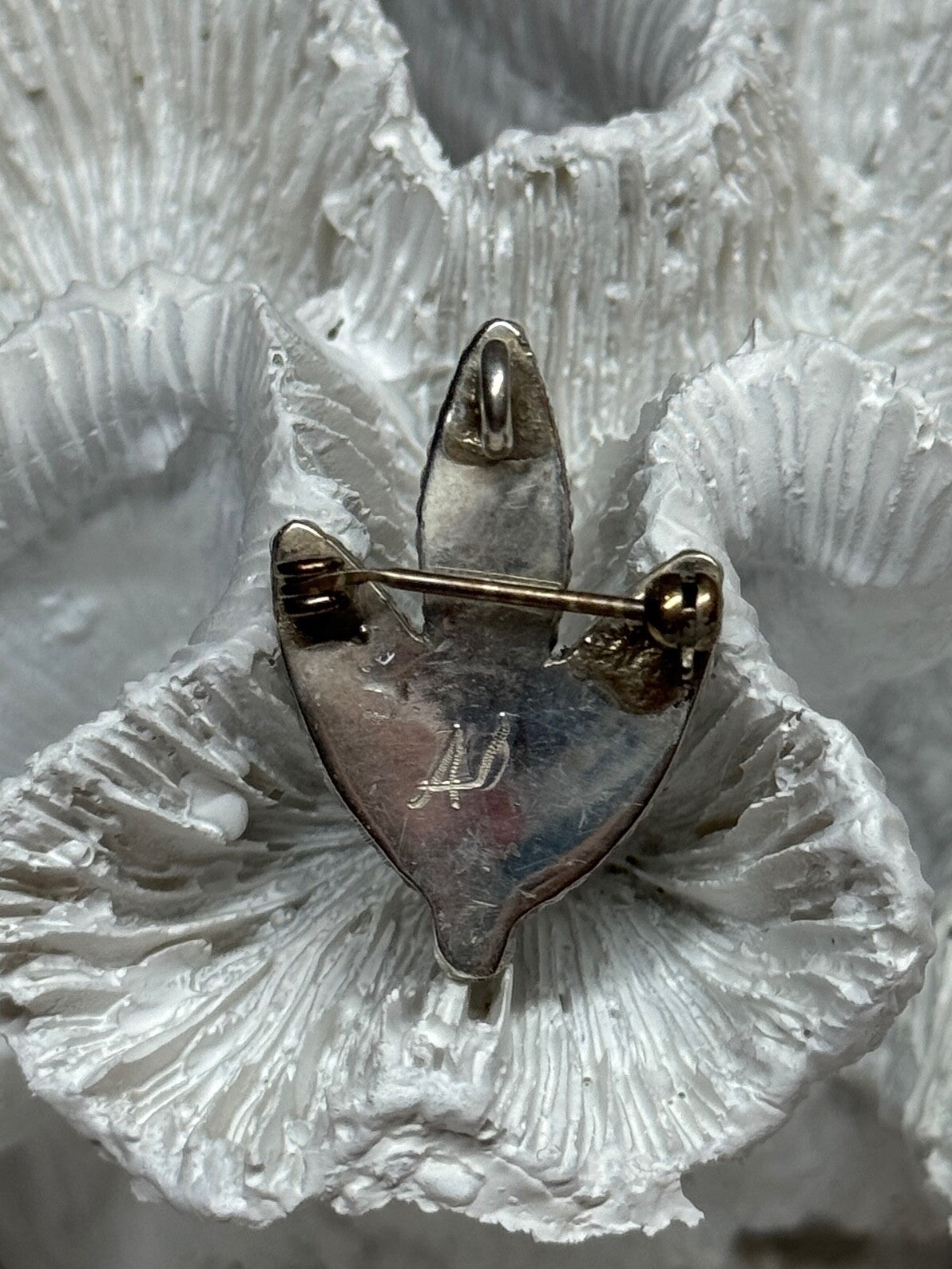 925 Sterling Silver Turquoise Brooch Length 1.3 Inch