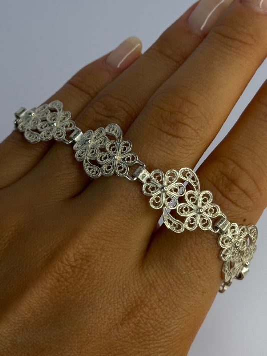 Vintage 925 Sterling Silver Bracelet Length 7.5