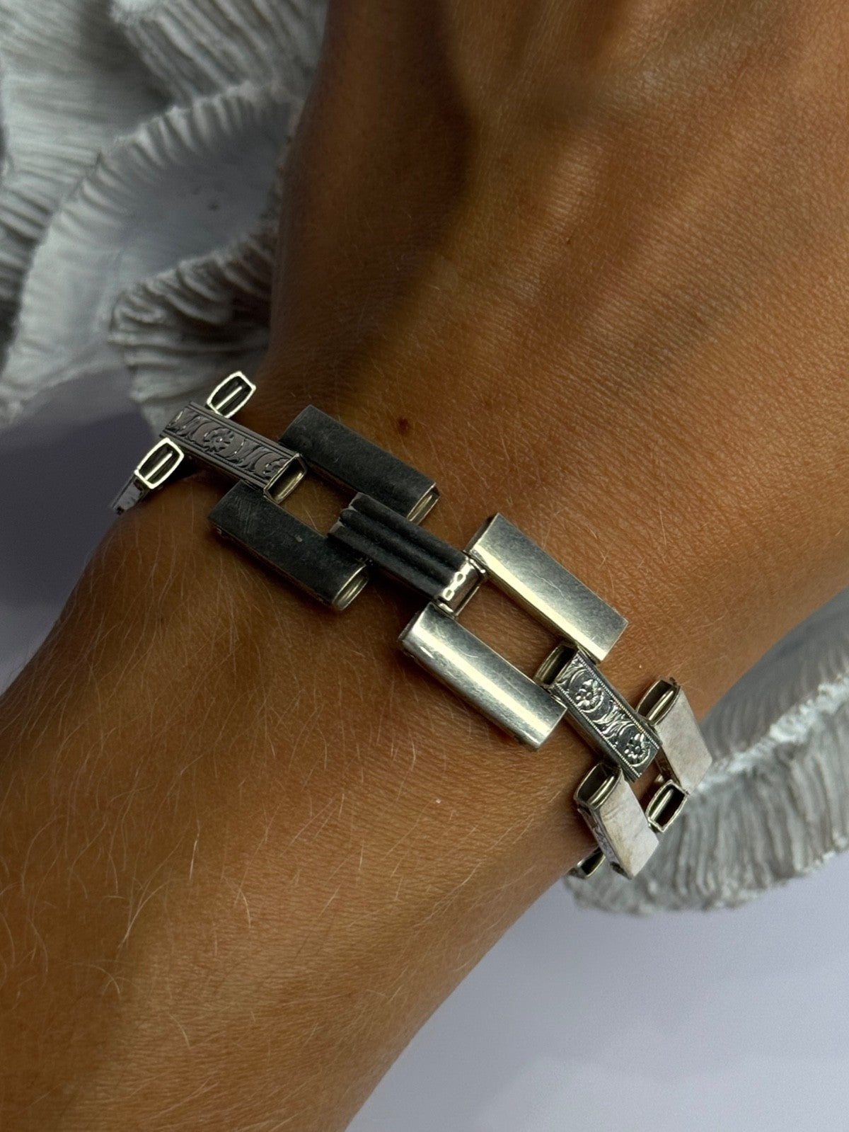 Beautiful Vintage 925 Sterling Silver Bracelet Length 7