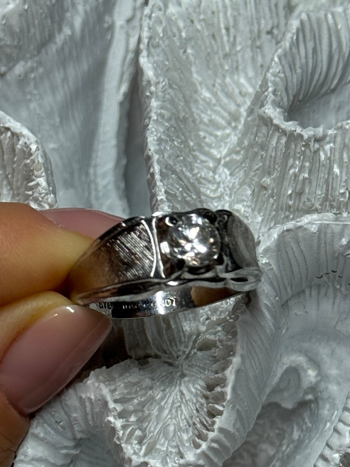 925 Sterling Silver Sapphire Men'S Ring Size 11