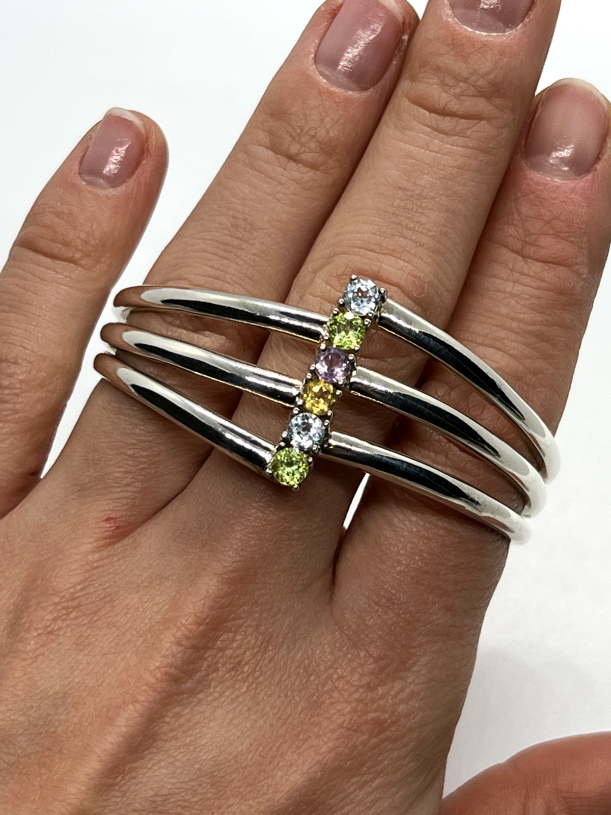 925 Sterling Silver Spinel Bracelet