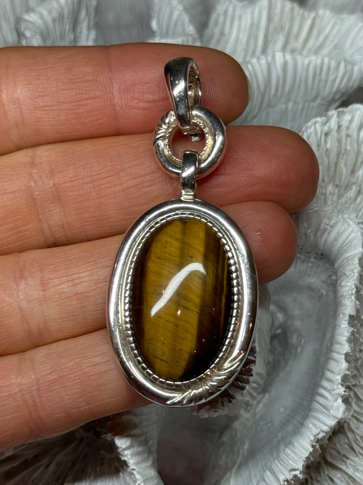 925 Sterling Silver Amber Pendant Length 2.5 Inch