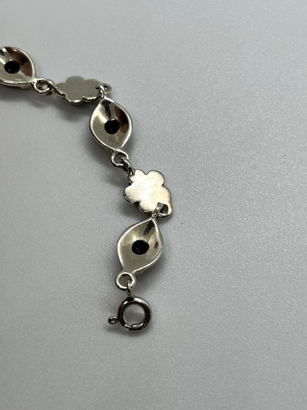925 Sterling Silver Agate & Marcasite Bracelet