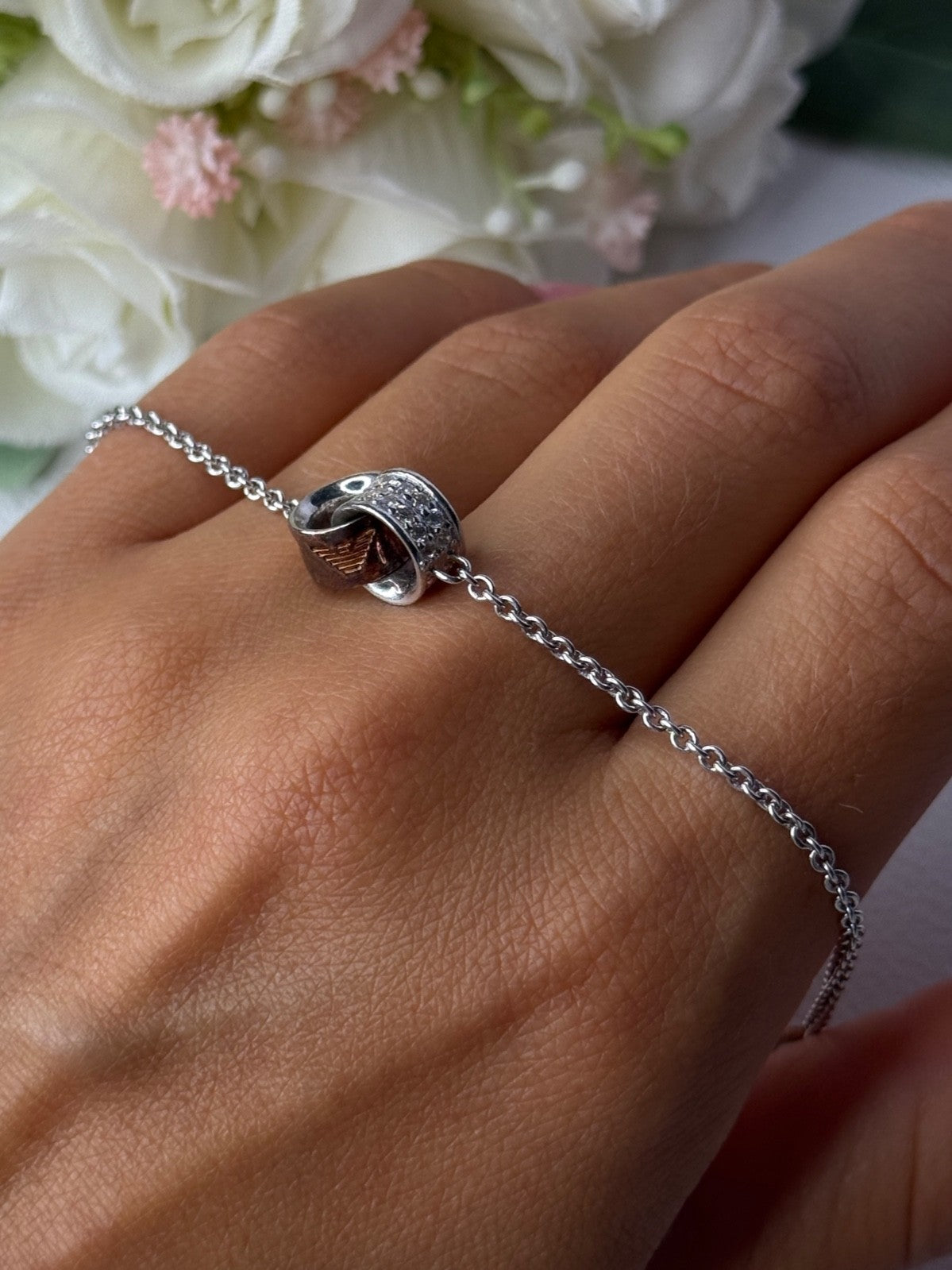 Ewa 925 Sterling Silver CZ Bracelet Length 7/ 8.5 Inch