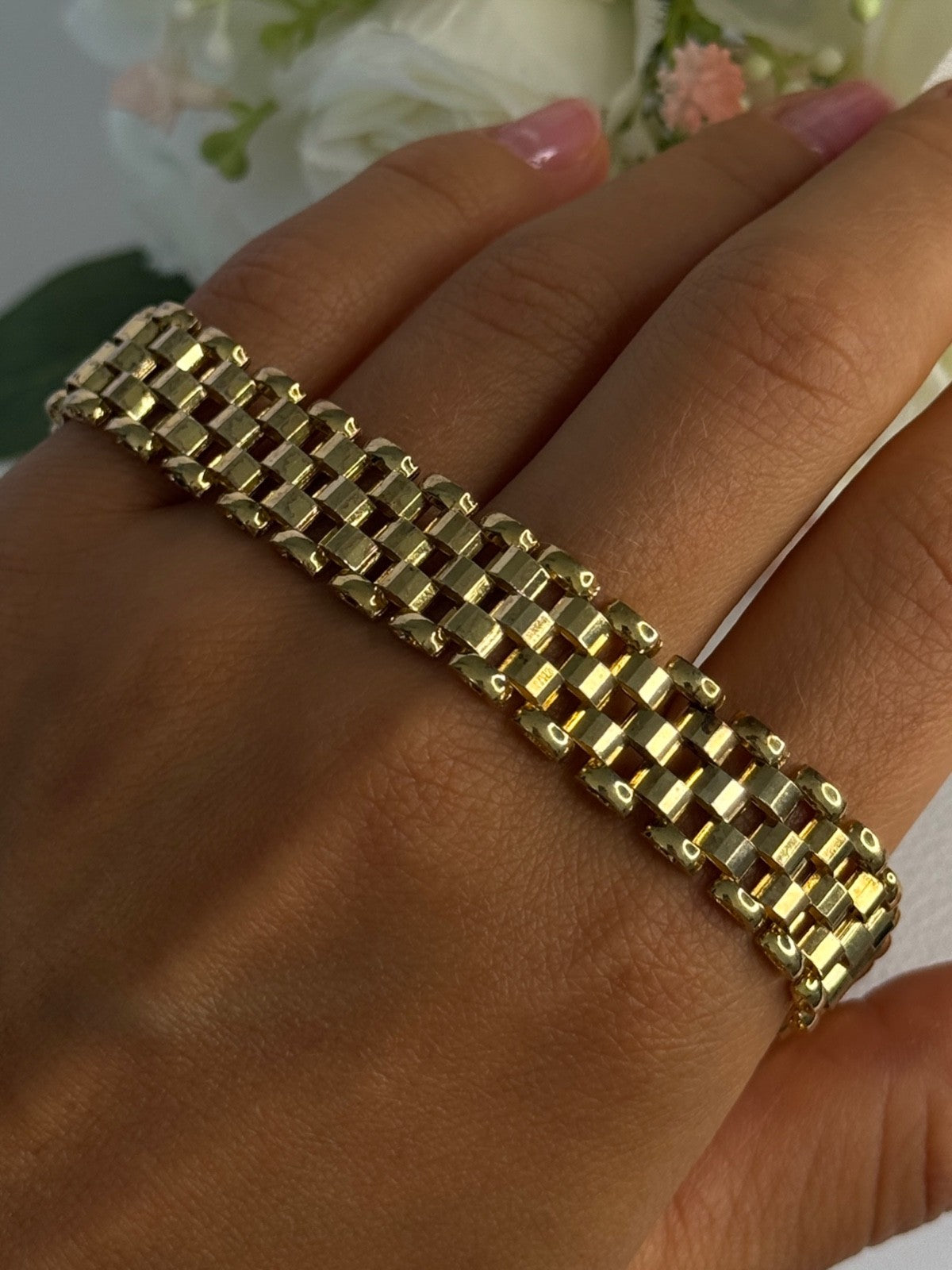 925 Sterling Silver Gold Plated Italy Milor Bracelet Length 7 Inch