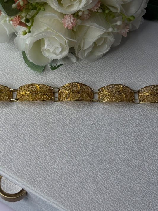 Portugal Topazio 925 Sterling Silver Gold Plated Bracelet Length 7 Inch