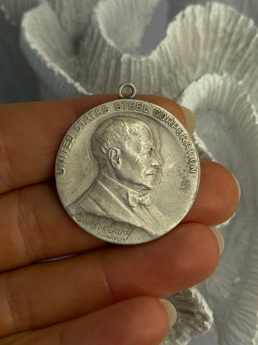 925 Sterling Silver 40 Years Service Medal USA Steel Corporation