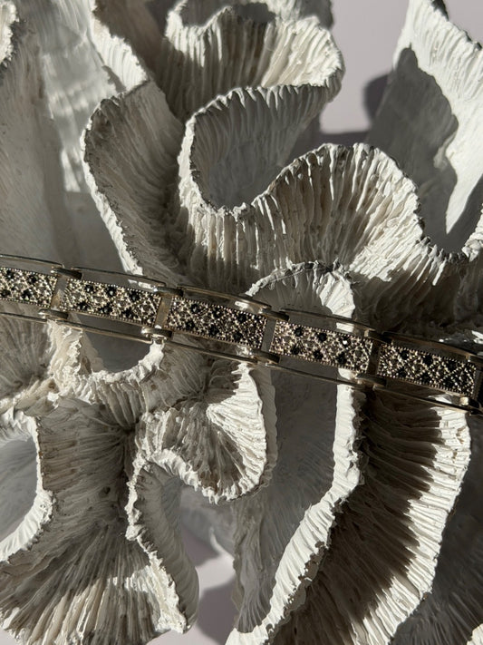 Vintage 925 Sterling Silver Marcasite Bracelet