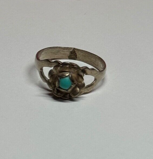 925 Sterling Silver Turquoise Ring Size 6
