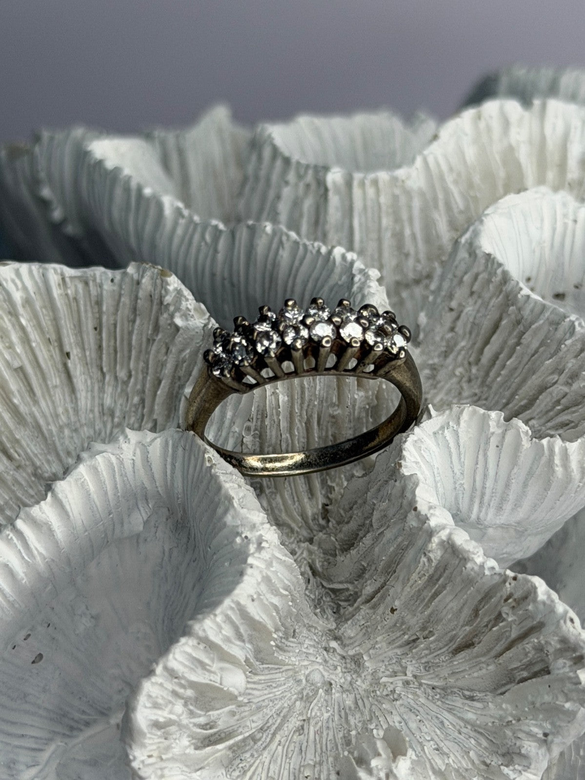 925 Sterling Silver Cz Ring Size 9
