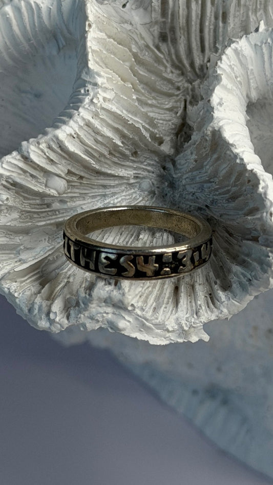 Vintage Religious 925 Sterling Silver Ithes 4:3-4 Ring Size 4.5