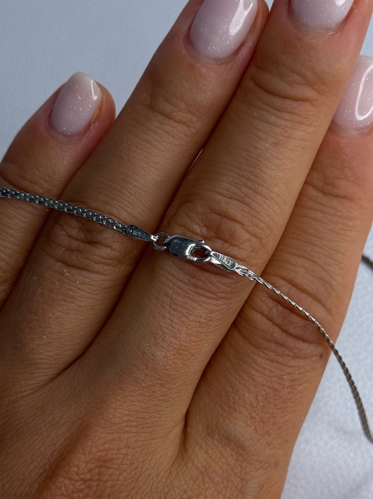 Elegant 925 Sterling Silver Gold Plated Part Diamond Necklace