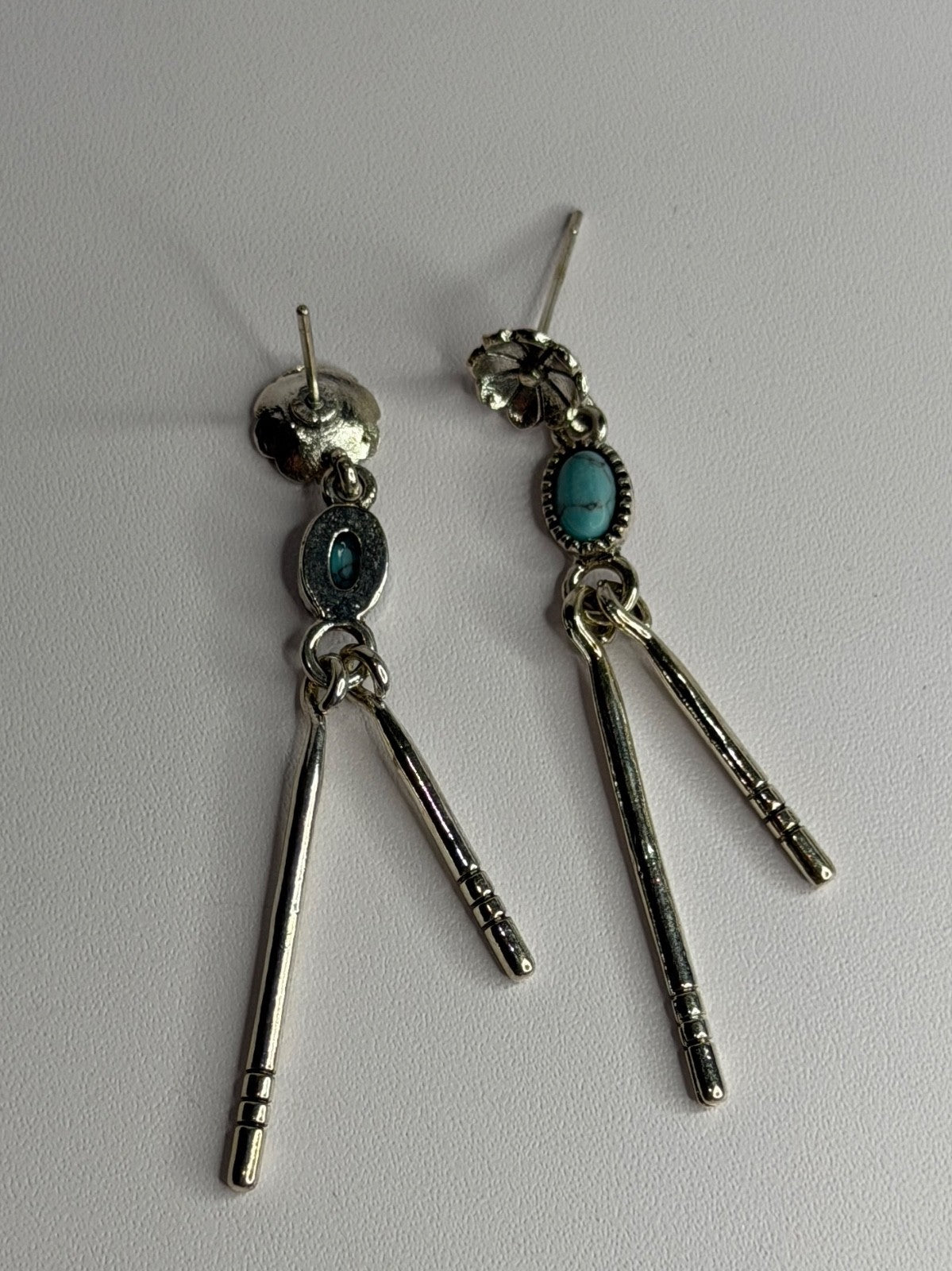 Vintage 925 Sterling Silver Turquoise Earrings