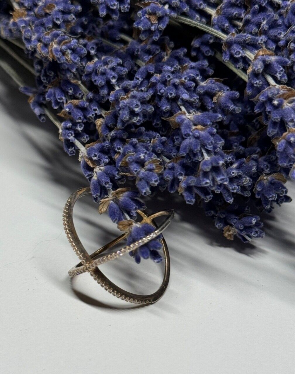 925 Sterling Silver Gold Plated CZ Ring Size 8