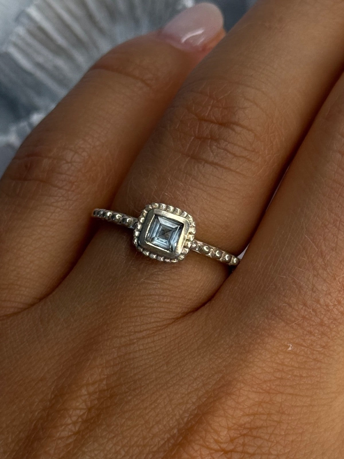925 Sterling Silver Rj Topaz Ring Size 7