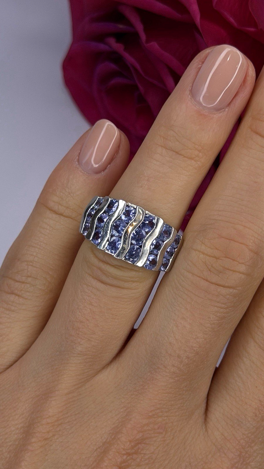 925 Sterling Silver Lavender Tanzanite Ring Size 6