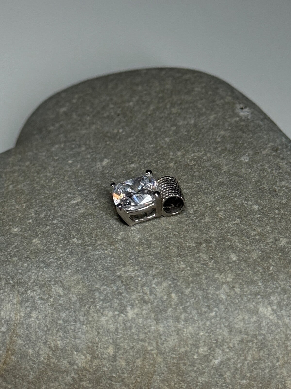 925 Sterling Silver CZ Pendant Length 11 Mm