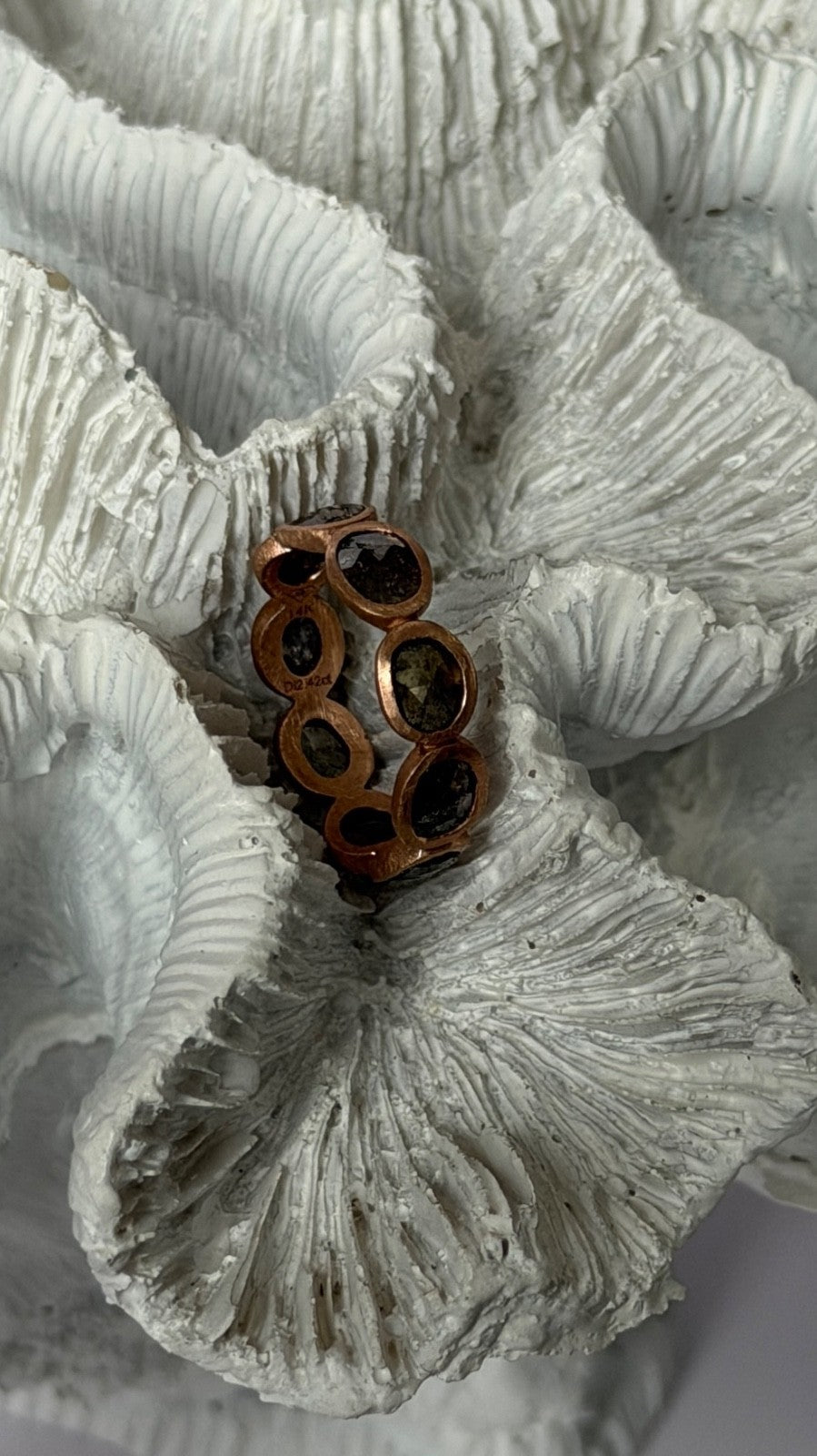 Salt and Pepper Chocolate Diamond 2.42 ct 14K Rose Gold Ring Size 7