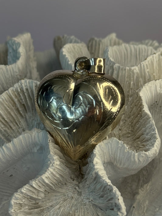 925 Sterling Silver Heart Locket Pendant Length 2 Inch