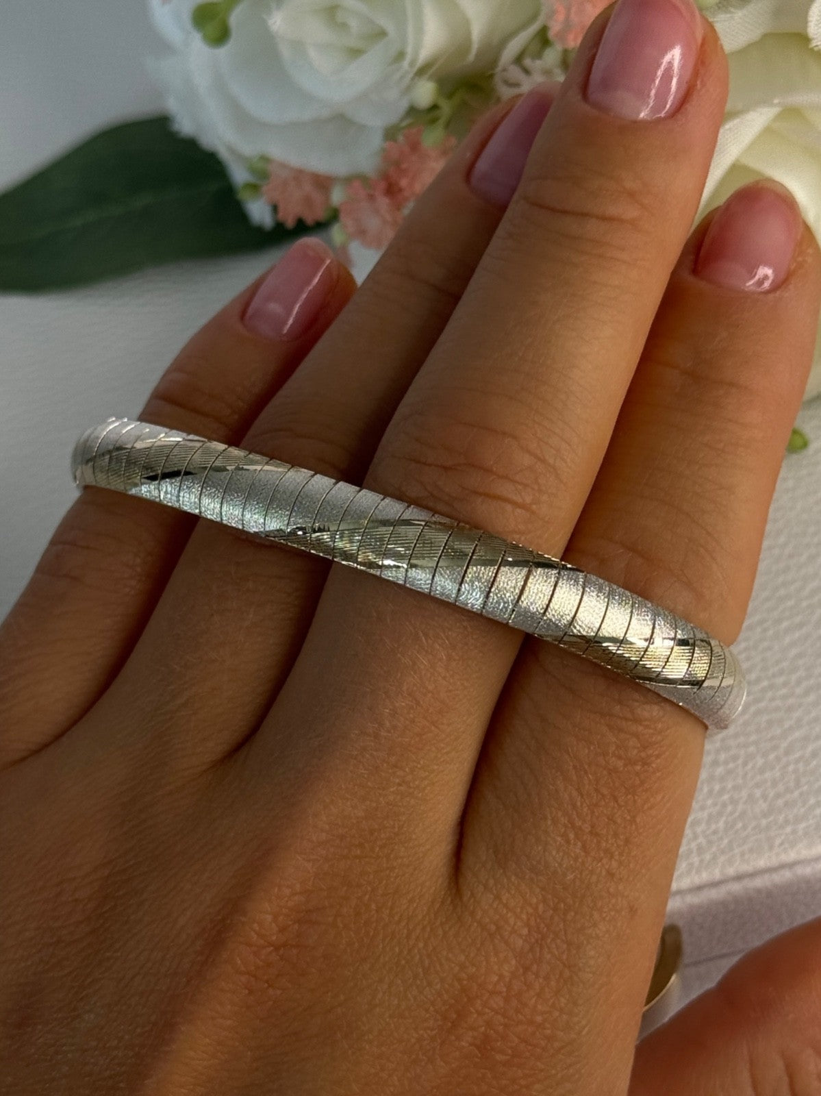 Classy 925 Sterling Silver Italy Gold Plated Part Bracelet Length 7.5 Inch