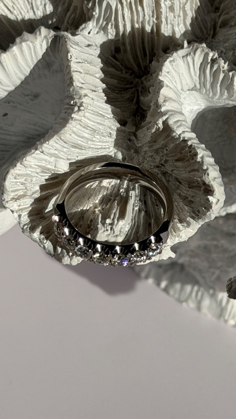 Custom 14K White Gold Diamond 0.85 ct Ring Size 8
