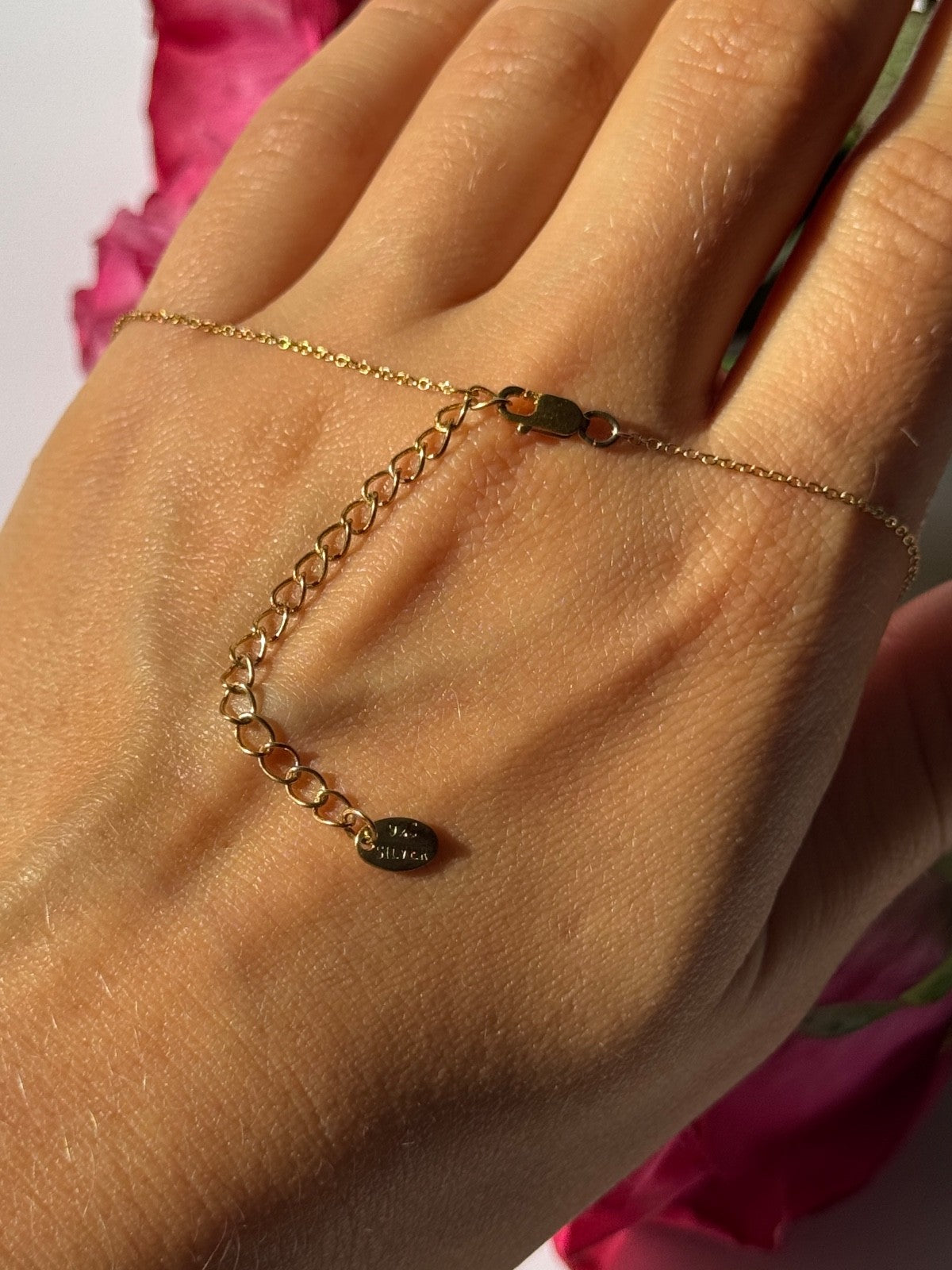 925 Sterling Silver Gold Plated Cz Necklace Length 16/18 Inch